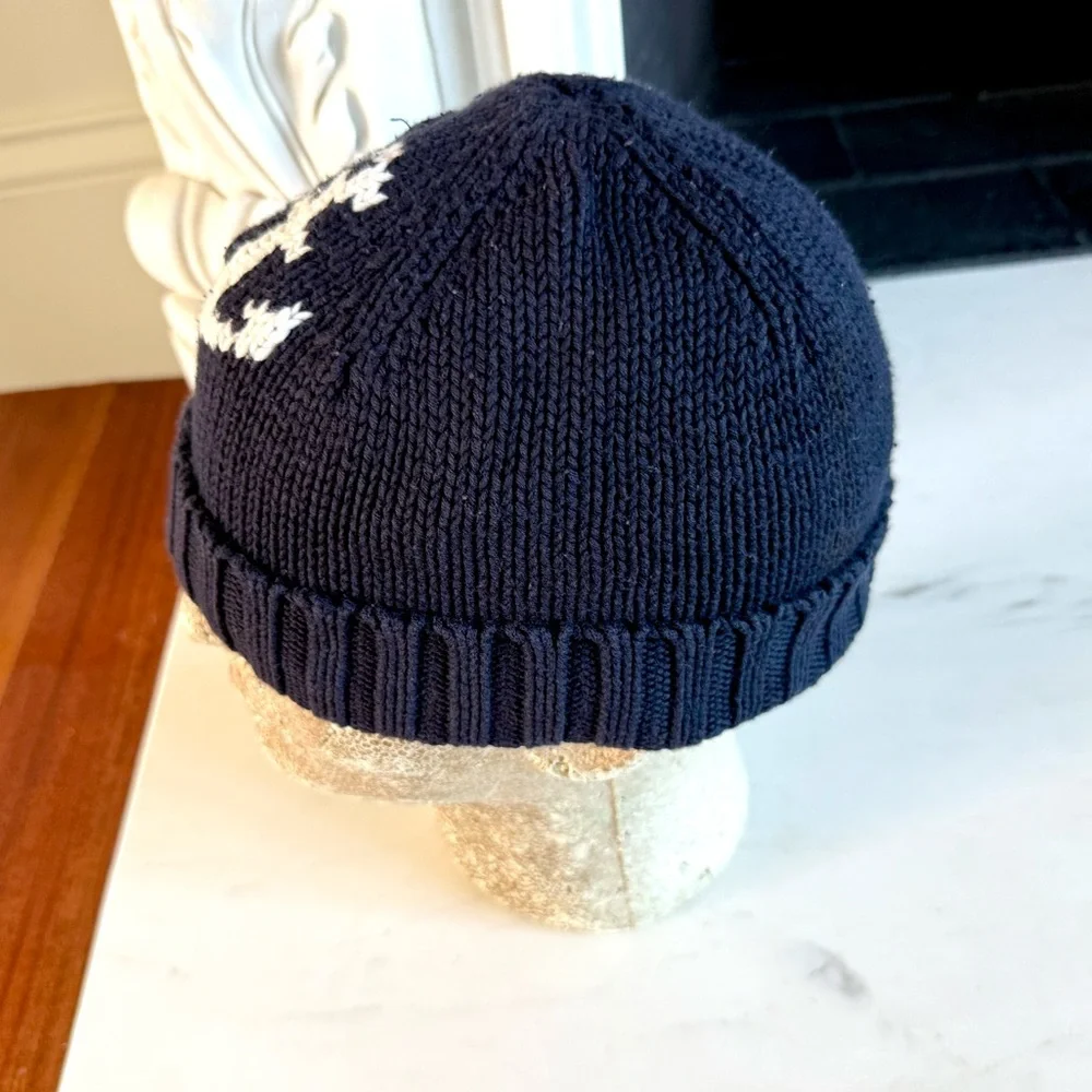 BABY GAP Toddlers Boys HAT Navy Blue Anchor Knit Beanie Size XS/S 12-24 months